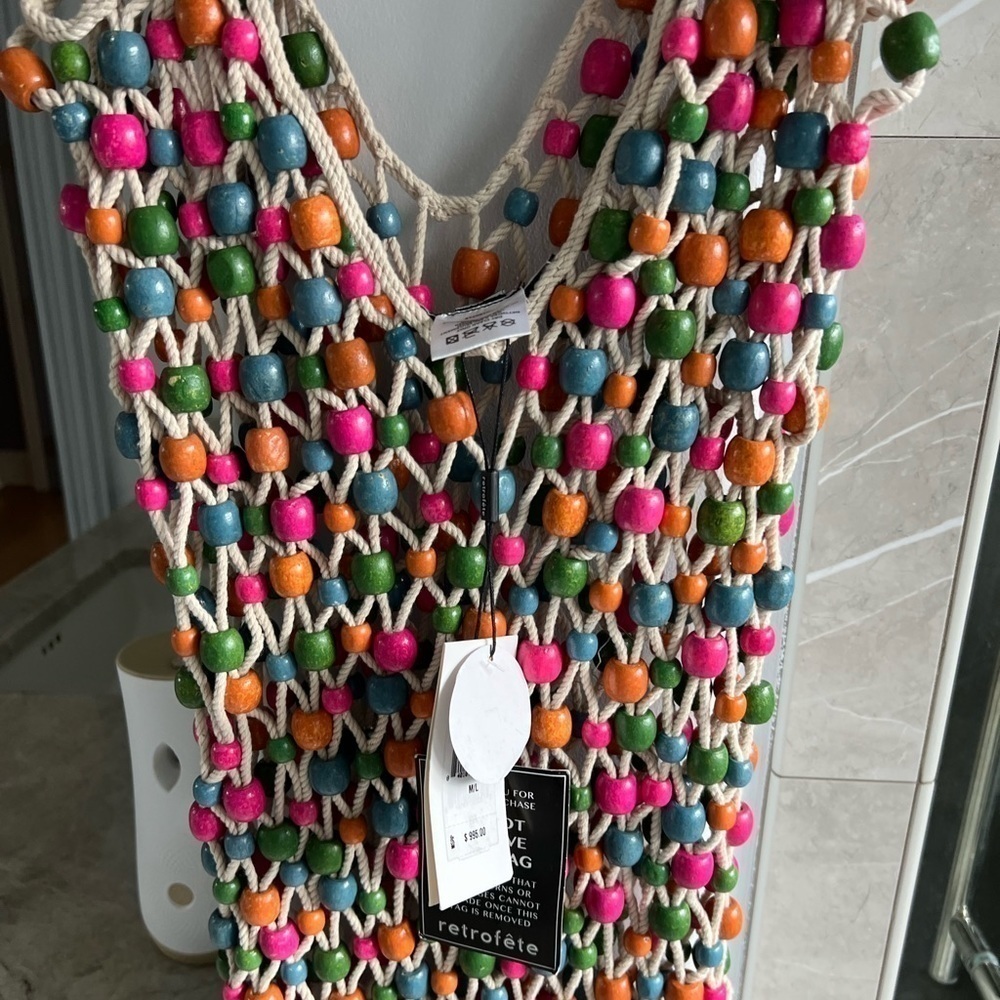 Retrofete Calypso Beaded Crochet Midi Dress - Picture 9 of 13